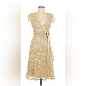 Ariella Lace Midi Dress in Cream